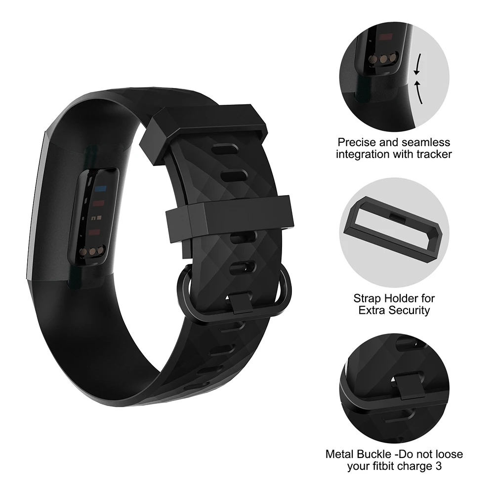 Sport Bands For Fitbit Charge 3 Strap Soft TPU Watch Strap Bracelet Replacement Belt For Fit bit Charge 4 Charge 3 SE Band