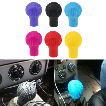 

Car Silicone Manual Gear Shift Knob Cover Antislip Shifter Knob Univeral Fit Round Shifter Handle Non-combustible Material