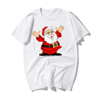 

Funny Santa Claus T Shirts Merry Christmas T-shirts Men Fashion Xmas Tshirt Casual Cotton Happy New Year Father Christmas Tee