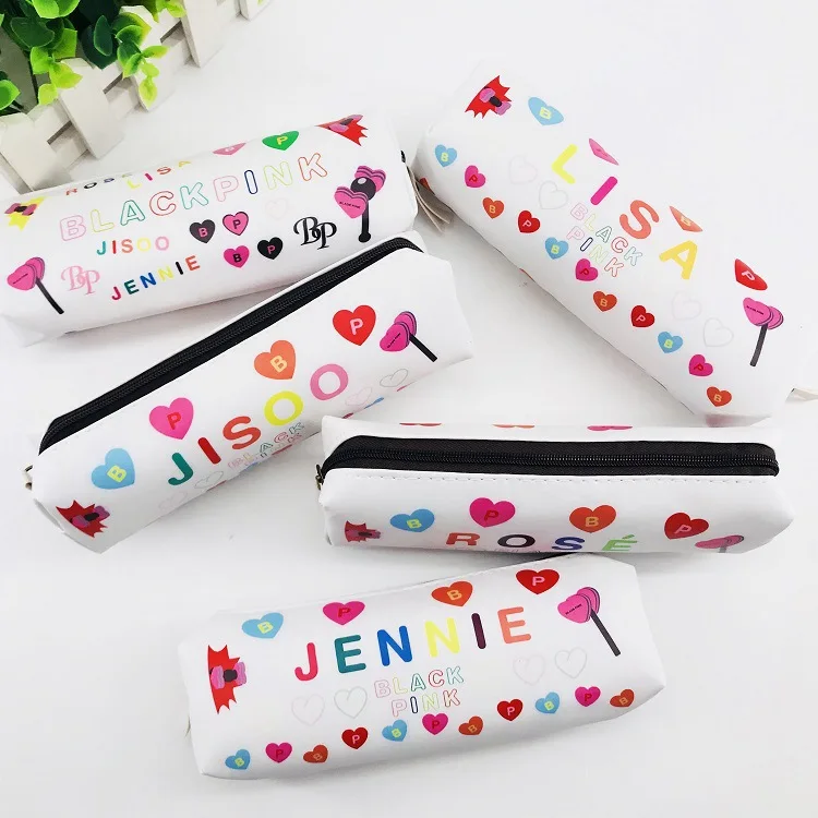 Kpop bag BLACKPINK PU Pencil Case Storage Organizer Pen Bag Fans Stationery Gifts