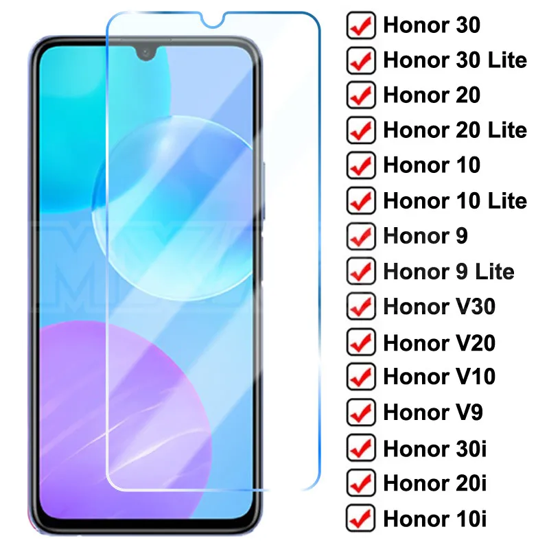 9D Full Protective Glass For Huawei Honor 30 20 10 Lite V30 V20 V10 Tempered 9 8 30i 20i 10i Screen Protector | Мобильные телефоны