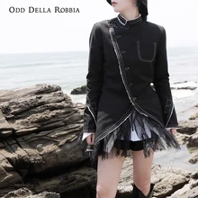 Chemisier à simple boutonnage, veste de costume mi longue, cousue multi voile, incliné, à la mode, automne hiver 1598 