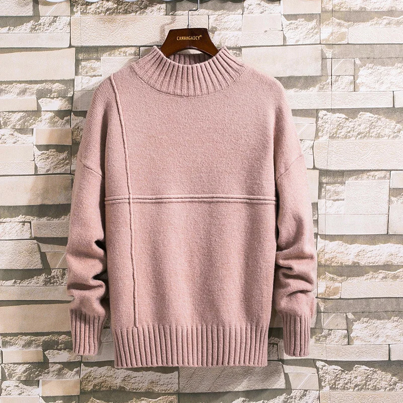UYUK2019 Autumn And Winter New Self-cultivation Wild Casual Korean Version Of The Semi-high Collar Men's Solid Color Sweaters UYUK2019 Autumn And Winter New Self-cultivation Wild Casual Korean Version Of The Semi-high Collar Men's Solid Color Sweaters