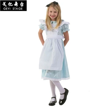 

Adult female Halloween cheer Alice in the country of blue wonder dressed as party Alice girly dream sissy maid lolita cosplay