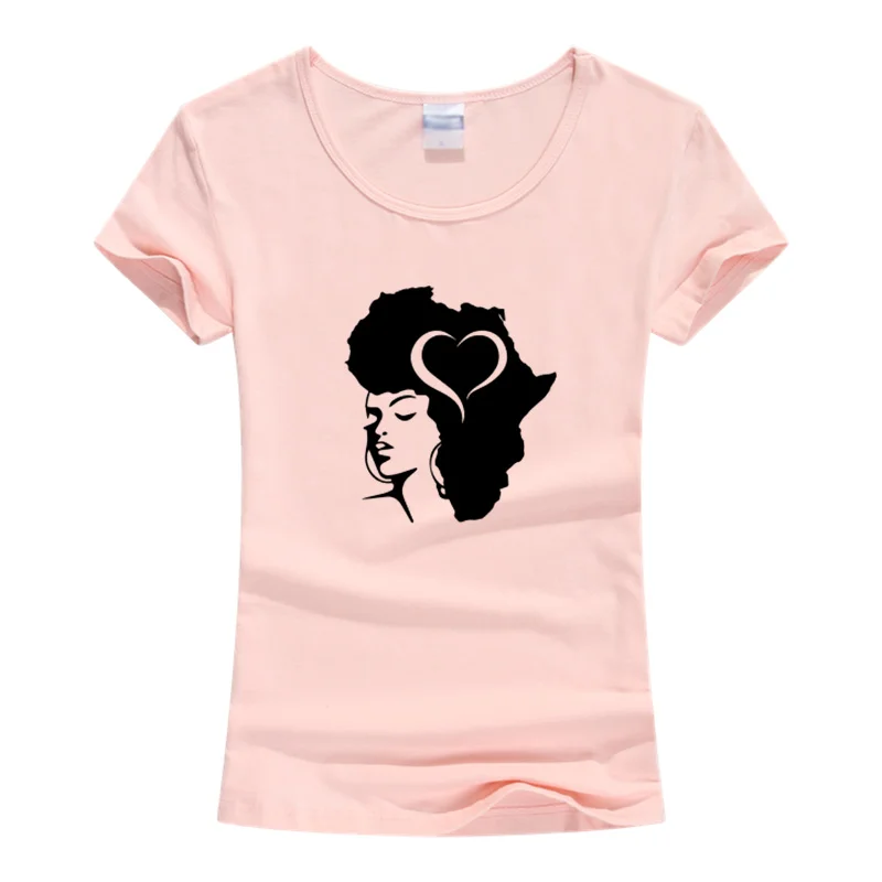 Donne Nere Africane Stampato Maglietta Di Modo Di Estate Manica Corta T-Shirt Harajuku Divertente Africa Mappa Camiseta Femenina Tee Magliette E Camic