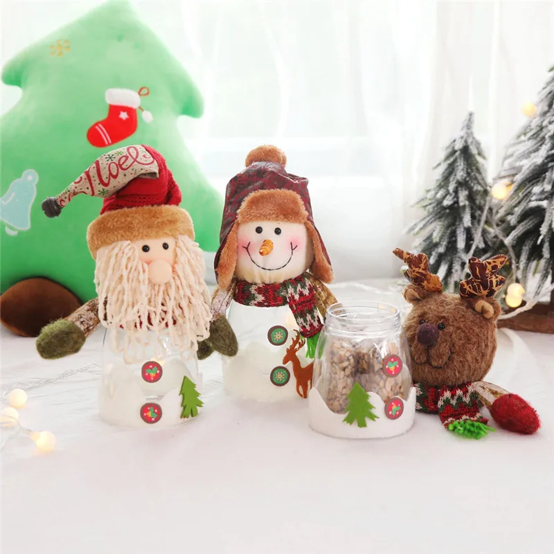 

Plastic Candy Bottle Holder Box Candy Jar Kids Gift Transparent Christmas Candy Storage Box Xmas Decoration Christmas Supplies
