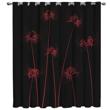 

Lycoris Radiata Bathroom Outdoor Bedroom Fabric Indoor Curtain Panels With Grommets Window Treatment Sets Window Draperies