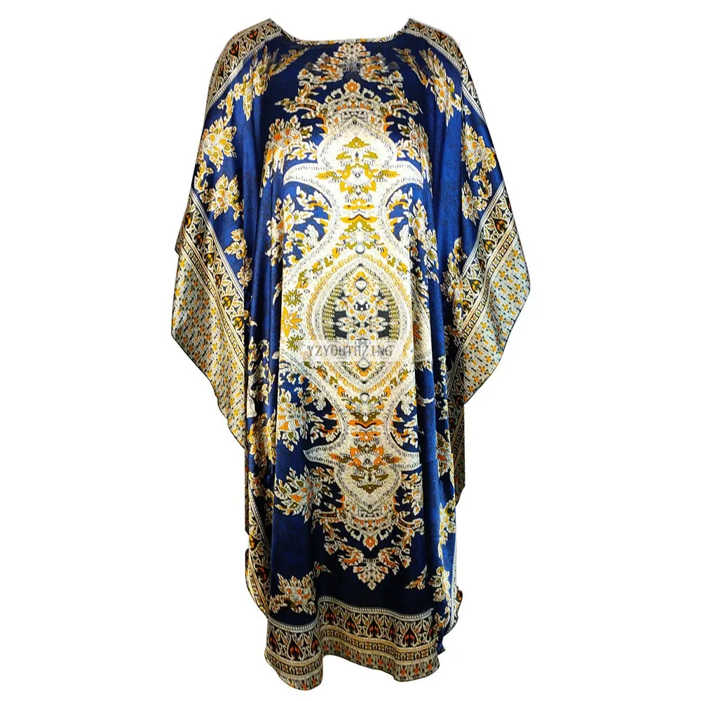 Chinese Vintage Print Lady Robe Dress Nightgown Summer Nightdress Sleepwear Women Satin Rayon Nightwear Bath Gown One Size