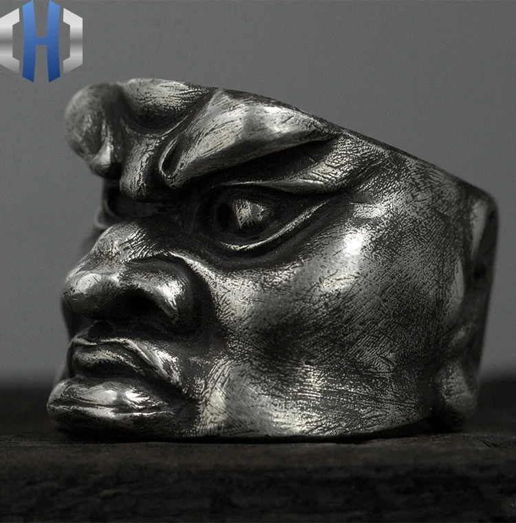 Original Handmade Silver 925 Silver Ring Dark Lux Punk Ring Male