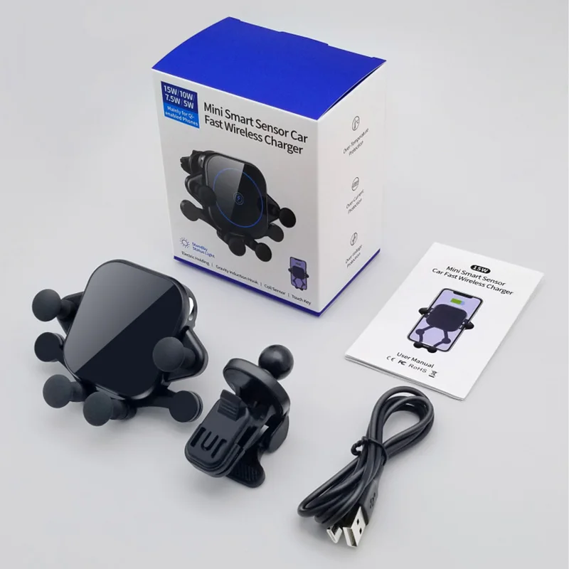 15 Вт QI Беспроводное Автомобильное зарядное устройство Индукционное usb крепление автоматическое зажимное QC 3,0 быстрая Беспроводная зарядка для iphone 11 pro samsung SIKAI