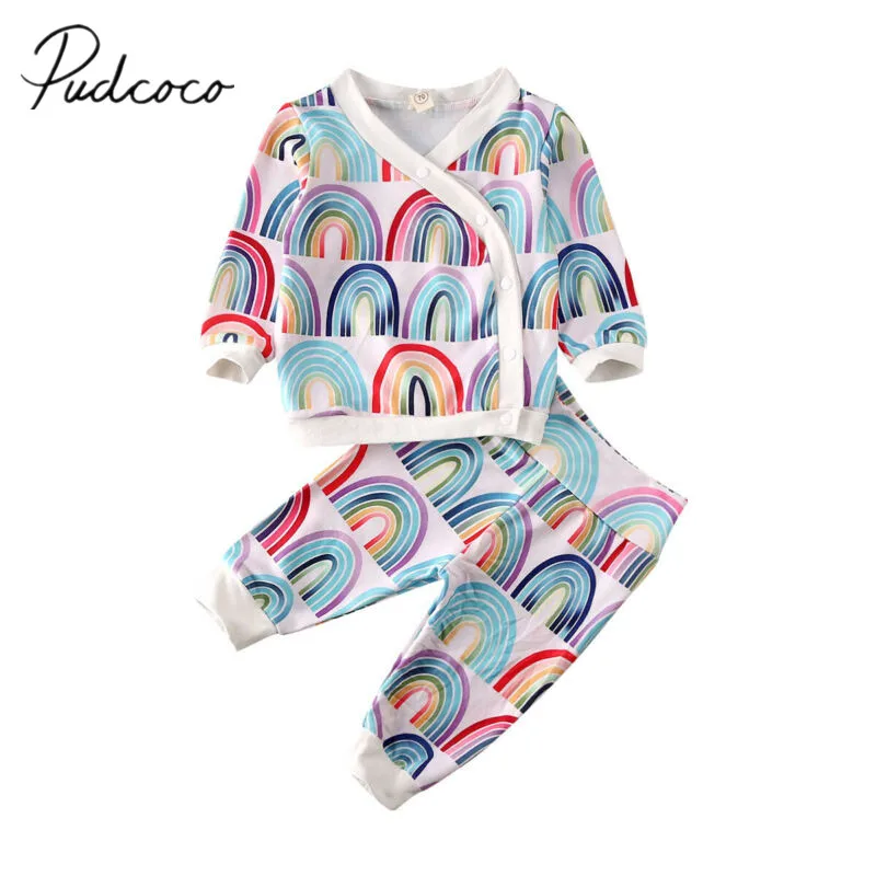 Весенне осенняя одежда для малышей 2020 детей и разноцветная с радугой девочек