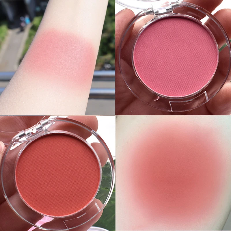 Leite chá blush pallete pêssego 6 cores rosto mineral pigmento bochecha blush pó maquiagem profissional contorno sombra rosa blush