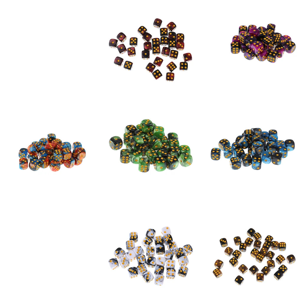 210Pcs 12mm Square Dice D6 Six Sided Die for Dungeons & Dragons Party Supply