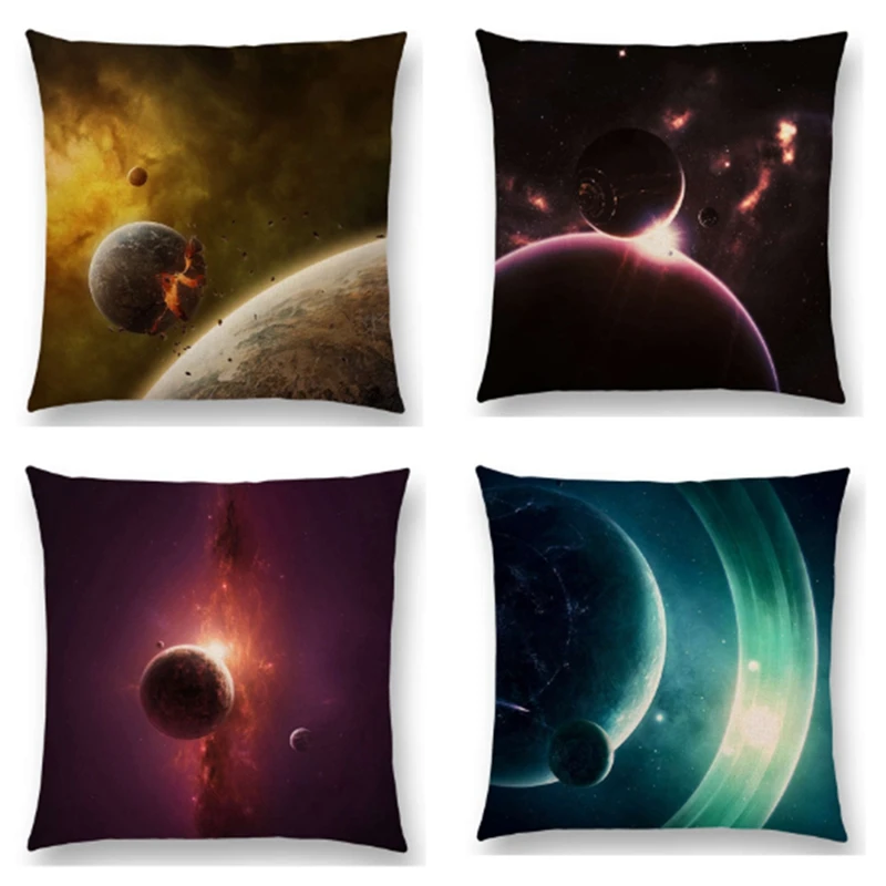 

Space Planets Fantasy Galaxy Dream Stars Colourful Cushion Cover Sofa Throw Pillow Case