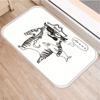 

Fat tiger art Non-slip door mat Multifunction waterproof Bathroom slip carpet Can DIY Custom picture rug Kitchen cleaning E0778