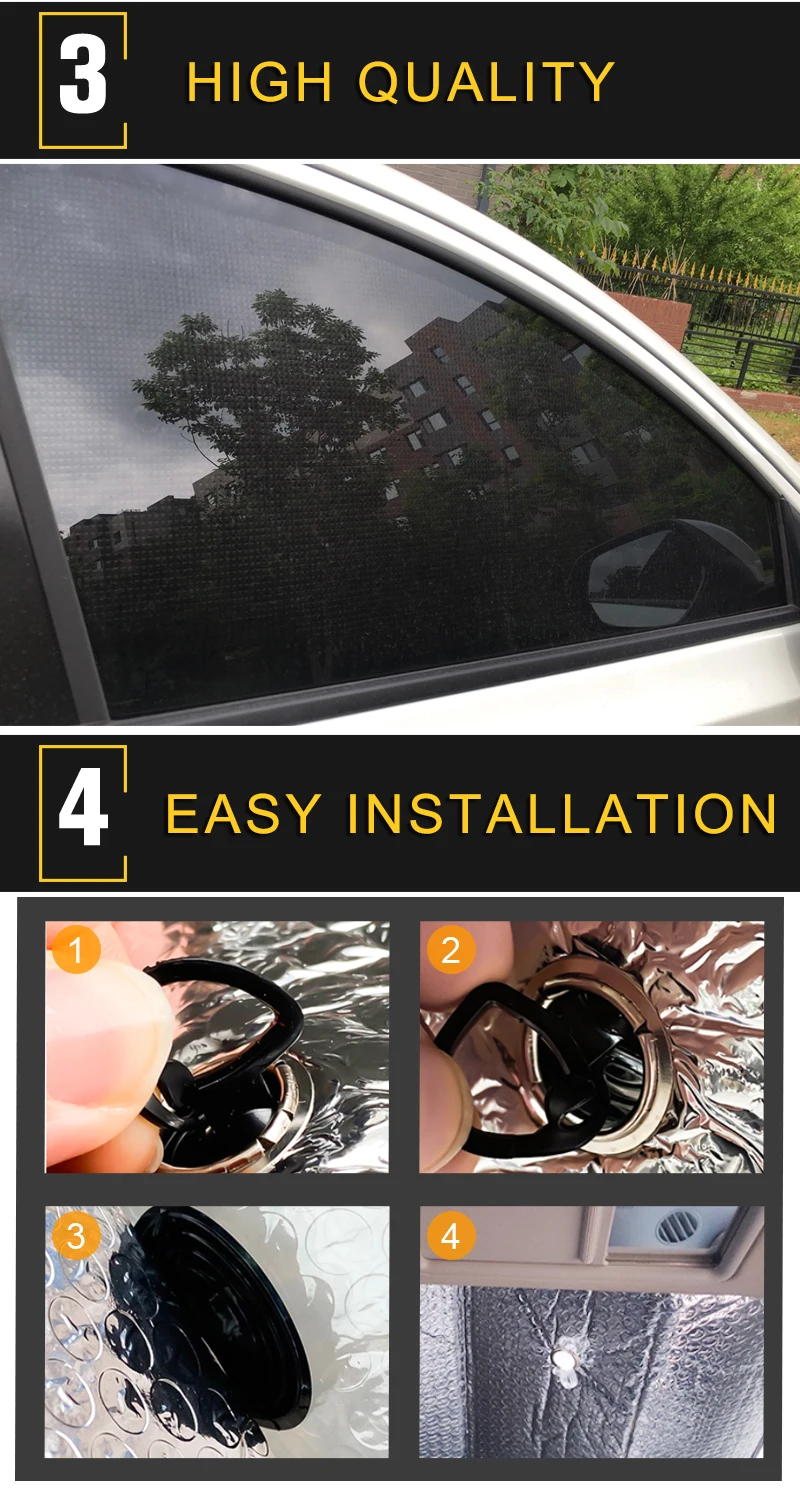 Windschutzscheibe Sonnenschutz Vorhänge für Auto Front Fenster Saugnapf Sonnenschutz  Reflektierende Aluminium Folie Schädlichen UV Blockieren Sonnenblende -  AliExpress