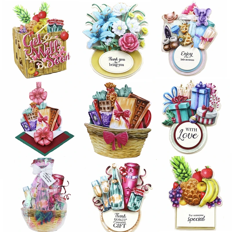 

Big Gift Packs Metal Cutting Dies Various Gifts&Fruits&Foods&Flower Die Cuts For Card Making DIY Scrapbook New 2019 Crafts Cards