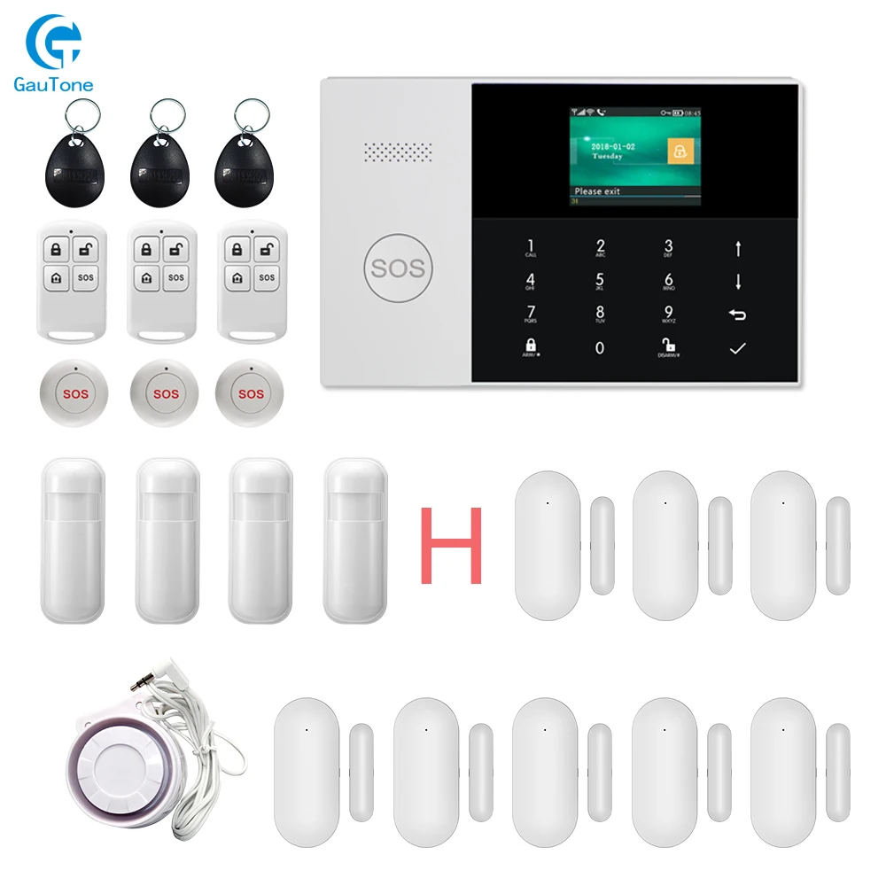 GT-013-GSM-PG105-H wifi+ GSM GPRS приложение дистанционное управление дома/офиса/фабрики беспроводной против взлома охранной сигнализации системы для Android и iOS - Цвет: GT-013-GSM-PG105-H