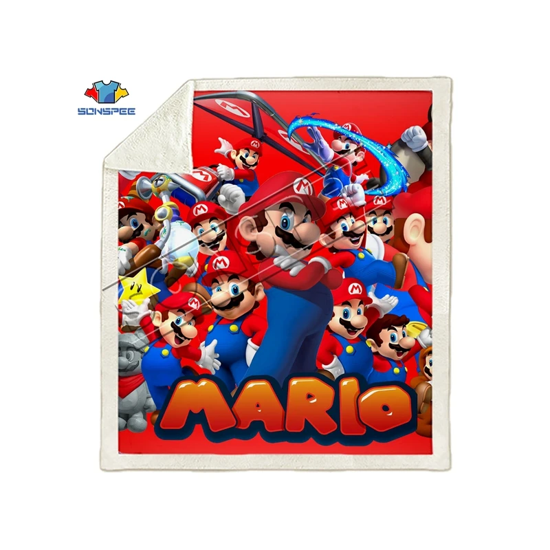 15 Mario Bros диван в стиле аниме, молодежное постельное белье с рисунком, набивное одеяло, покрывало для мальчиков и девочек, одеяло для путешествий, диван, одеяло Mario - Цвет: 15