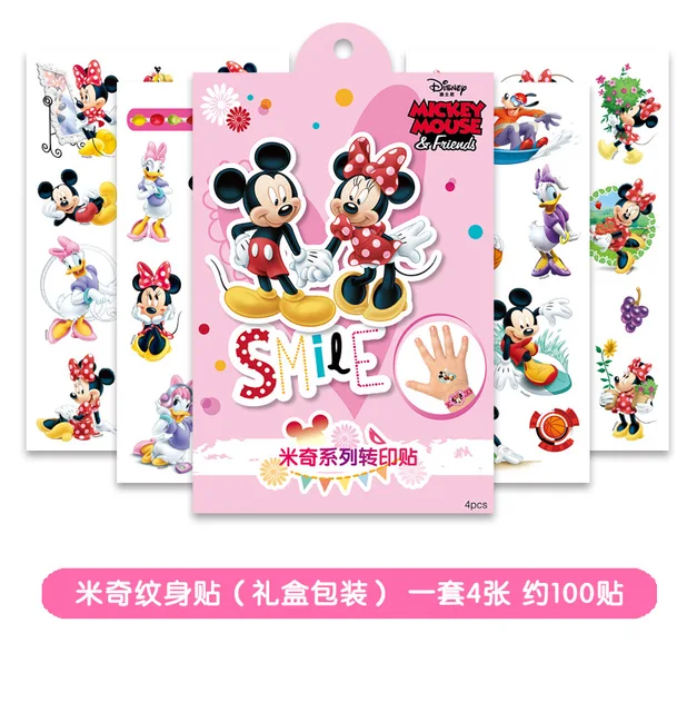 New Disney  frozen girls Cartoons Temporary Tattoo Body Art Flash Tattoo Stickers Mickey Minnie Waterproof  Styling Sticker 4 sheet  C