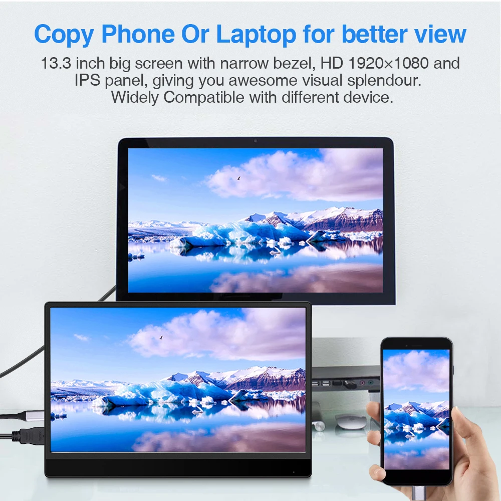 Eyoyo 13 3 &quotTYPE C USB HDMI портативный игровой монитор 1080P 4K ультратонкий сенсорный ЖК