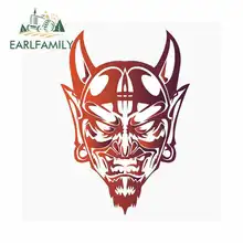 EARLFAMILY 13cm x 13cm for Devil Satan Face Funny Car Stickers Vinyl JDM Bumper Trunk Truck Graphics Waterproof Anime Fine Decal