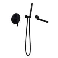 ก๊อกน้ำอ่างอาบน้ำสีทองขัดเงา ก๊อกผสมอ่างอาบน้ำในห้องน้ำ ก๊อกน้ำอาบน้ำทองเหลืองติดผนัง ชุดก๊อกน้ำอาบน้ำสีดำติดผนัง 6