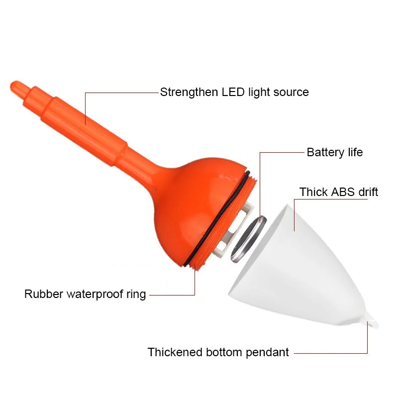 Светодиодный поплавок для рыбалки, электрические светящиеся рыболовные снасти, океанская лодка, поплавок для рыбной ловли с батареей, рыболовные аксессуары