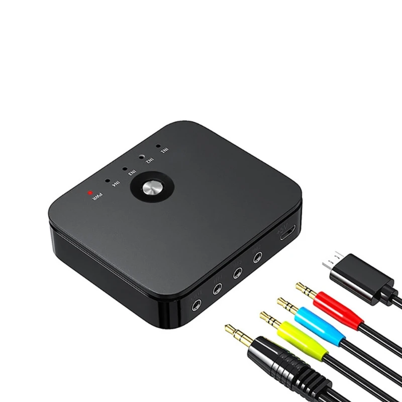

HIFI-Wireless Bluetooth-compatible5.0 3 in1 Receiver Transmitter Stereo-Aux Switch 4 Port 3.5mm-RCA Music Adapter