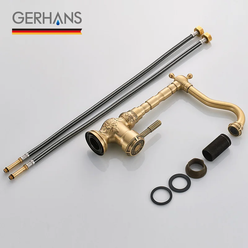 GERHANS Faucet K14218 смитель для кухни с гайкой Цвет: «античня бронза»