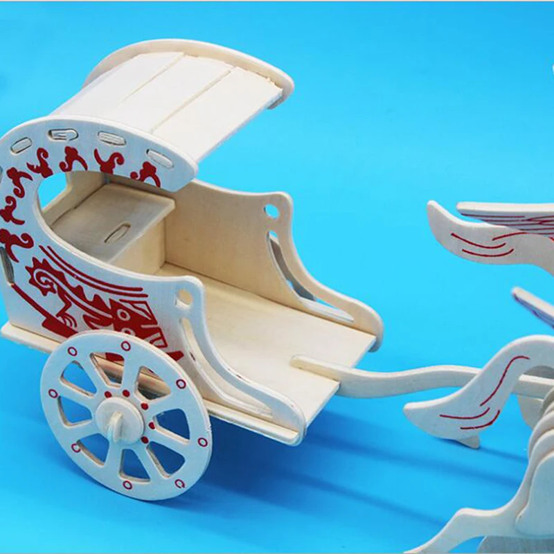 3d three-dimensional Wooden Puzzle Picture Color Children Diy Handmade Girl Toys Novelty Assembling Mold | Дом и сад