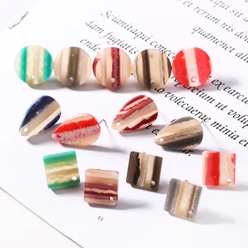 

Personality Resin Water Droplets round Square Earrings Handmade DIY Earrings er shi pin Material Accessories