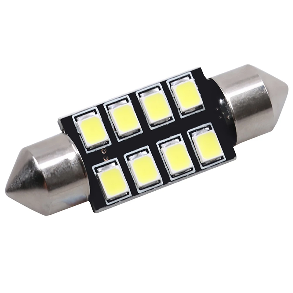 Белый 2835 чипов, 8 светодиодный 2835 SMD 31 мм 36 мм, Автомобильный светодиодный светильник для автомобиля, лампа для чтения в салоне автомобиля, купольная гирлянда, DC 12 В 6500K