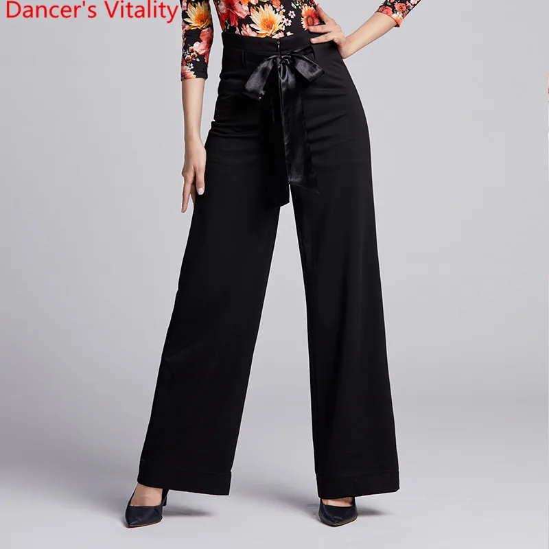 Современный танец взрослых облегающие брюки с бантиком женские латинские