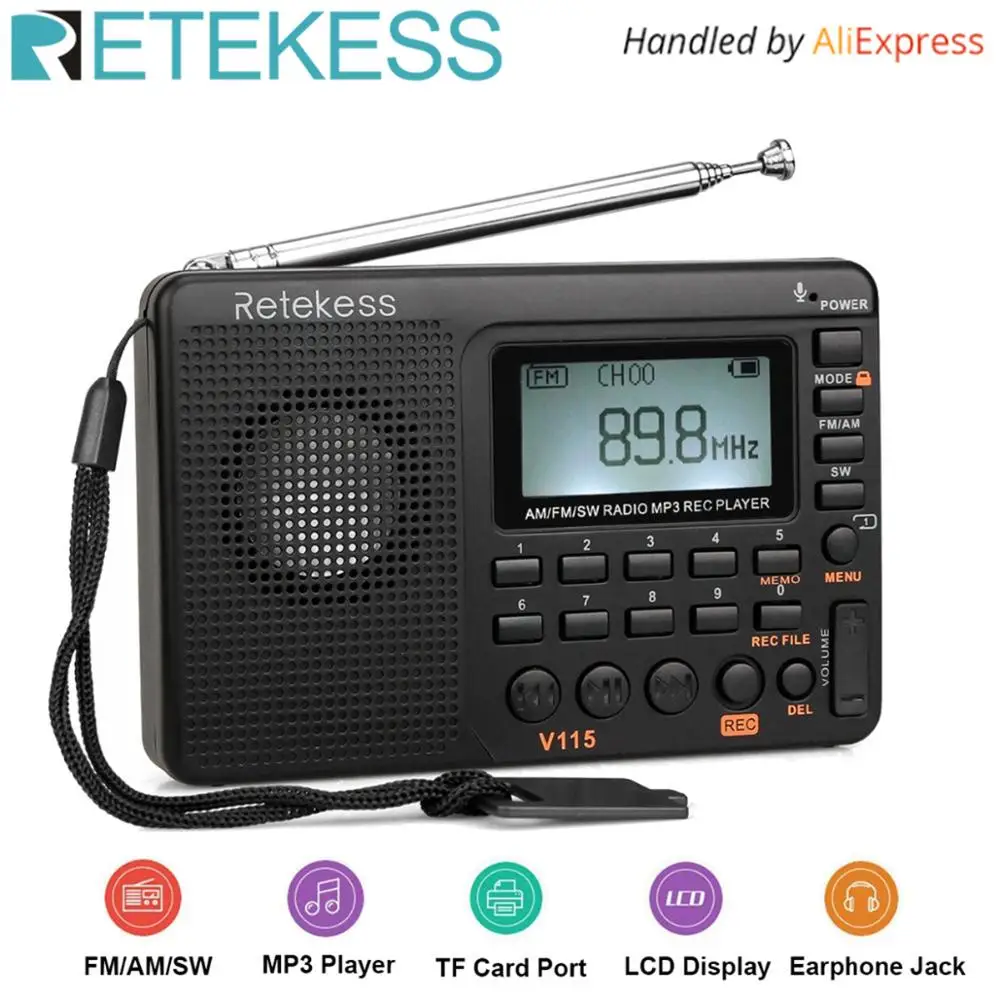 

Hot FM / AM / SW World Band Stereo Radio MP3 Player REC Recorder with Sleep Timer Y4119A
