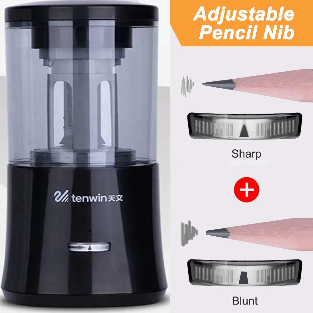 Automatic Electric Pencil Sharpener Heavy Duty Rechargeable for Classroom Auto Stop Fast Sharpen In 3s School Office Stationery