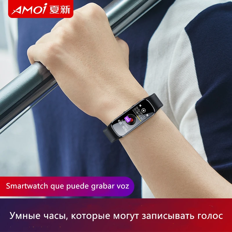 Pulseira de Voz Amoi Relógio Inteligente Ativar Encoberto Gravador Voz Digital Mp3 Player Música Pulseira Discrição Ditaphone B80 - Image 4