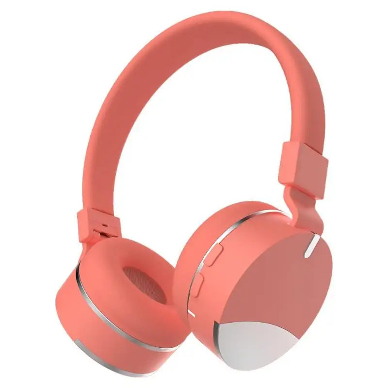 E86 Bluetooth Headphone Children Wireless Bluetooth Noise Reduction Stereo Headset Earphone for Music Games PC - Color: Pink