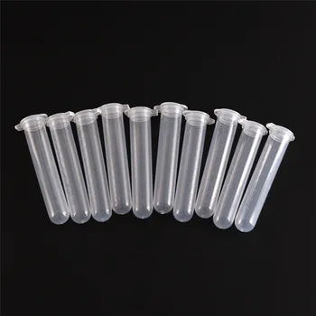 

10pcs Clear Micro Plastic Test Tube Centrifuge Vial Snap Cap Container for Laboratory Sample Specimen Lab Supplies
