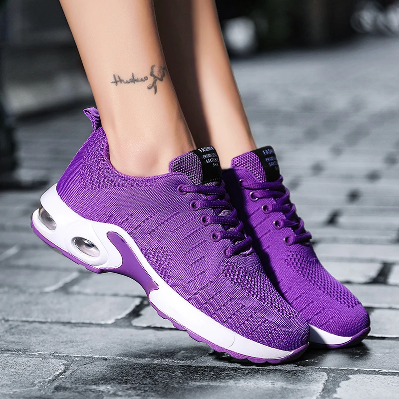 Tenis deportivos para mujer, zapatos con suela gruesa, plataforma de de aire, ideal para deportes y correr, talla grande|Zapatillas de correr| - AliExpress