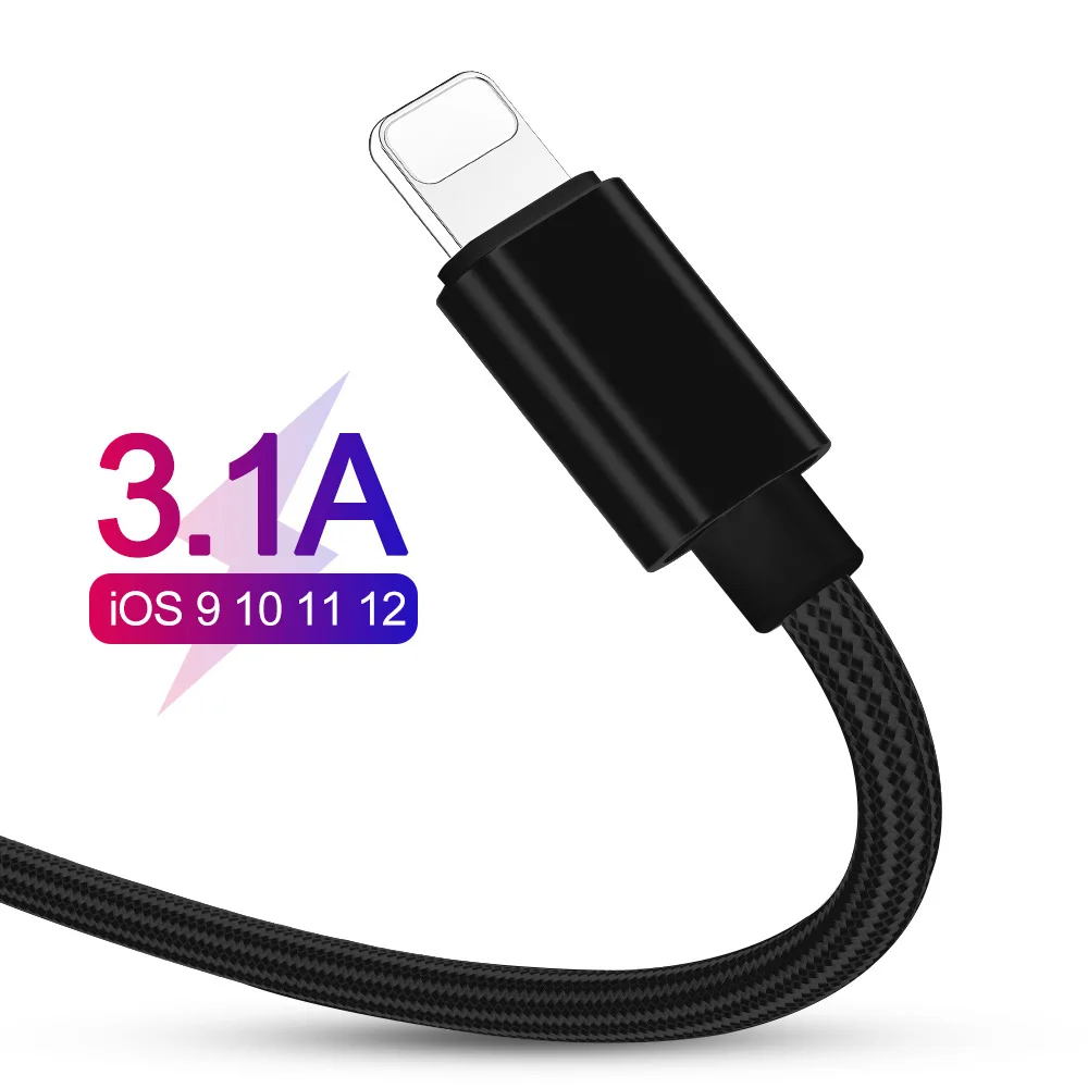 USB кабель для iphone, зарядный кабель XS max Xr X 11 pro, USB кабель для быстрой зарядки для iphone 8, 7, 6, 5S, Plus, шнур зарядного устройства для телефона, 3a