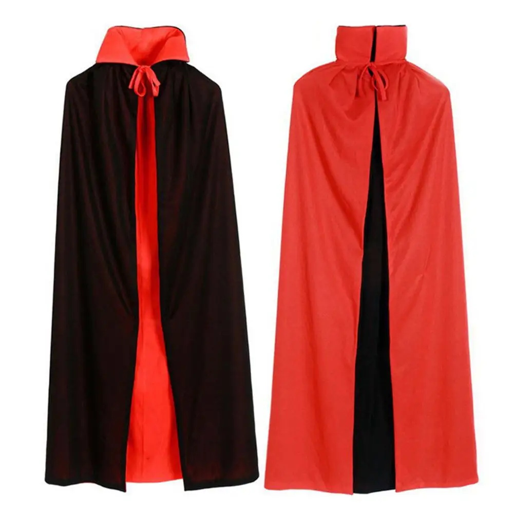 Red Black Witch Capes Halloween Cloak Hooded Kids Adult Costumes For Men Women Female Girls Boys | Дом и сад