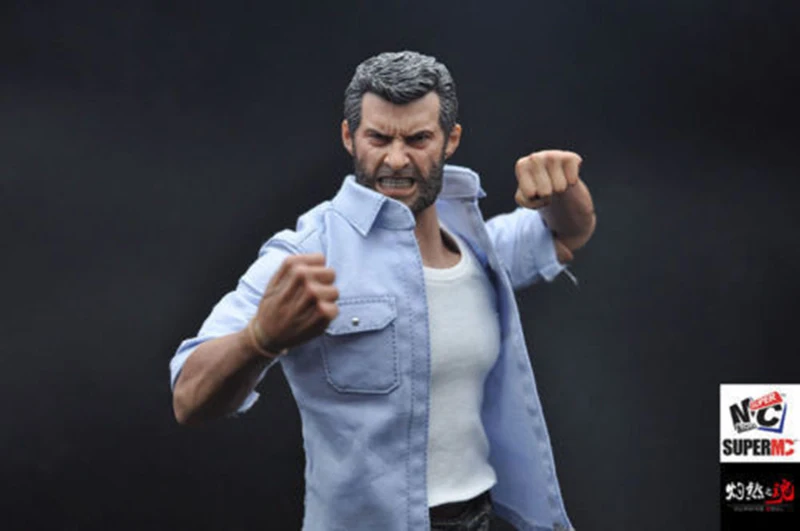 Burning Soul 1/6 Хью Джекман Росомаха, Логан Полный Набор фигурок Angry версия голова и тело и Одежда и аксессуары коллекции подарков