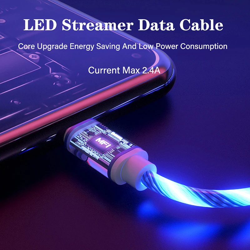 Светодиодный светящийся зарядный кабель USB type C/Micro usb для iPhone samsung светодиодный usb-кабель с подсветкой