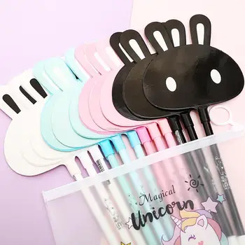 

8/100Pcs Set Color Japanese Cute Rabbit Fan Gel Pen Kawai Stationery Kawaii Office Accessory School Supply Stationary Thing Kit