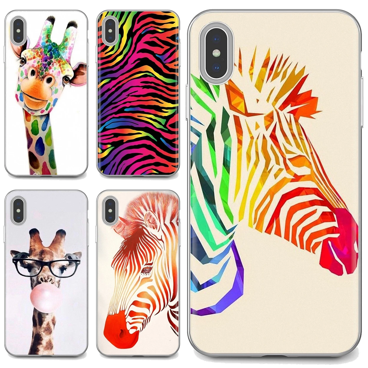 Силиконовый чехол для Xiaomi Mi A1 A2 A3 5X 6X 8 9 9t Lite SE Pro Max Mix 1 2 3 2S радужная Зебра жираф |