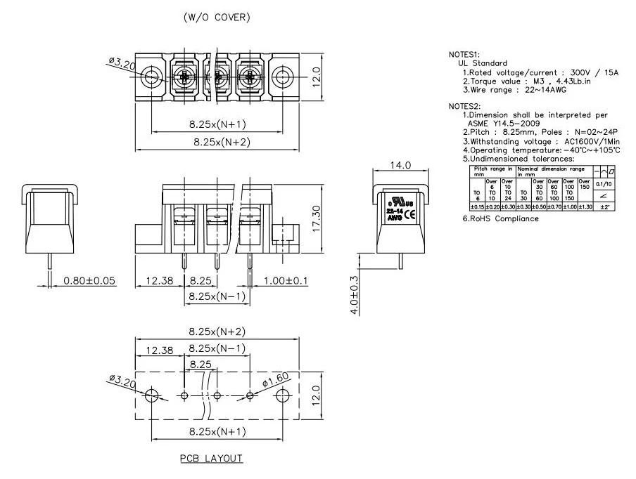 KF38CM 8,25 2P~ 12P PCB разъем барьер клеммный блок KF38 DG38 DG38C A 8,25 мм 2PIN~ 12PIN 20A/300 в Феникс контакт DEGSON