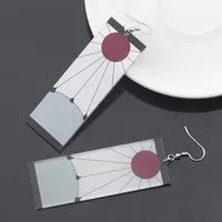 Fashion Acrylic Tanjiro Earrings Anime Cosplay Props Hanafuda Drop Long Earrings for Women Girls Jewelry - Image 2