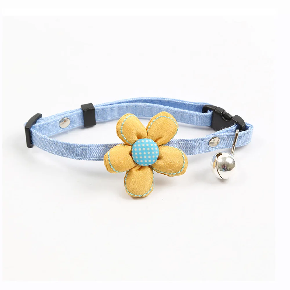 

Cute Cat Dog Collars With Bells Cloth Vintage Flower Collar Necklace For Puppy Small Dog Personalized Pet Accessories Products