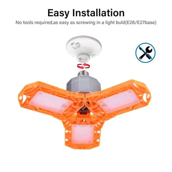 

40W E26/ E27 LED Fan Lighting Folding Cutter Light With Adjustable Angle Ceiling Lamp For Garage
